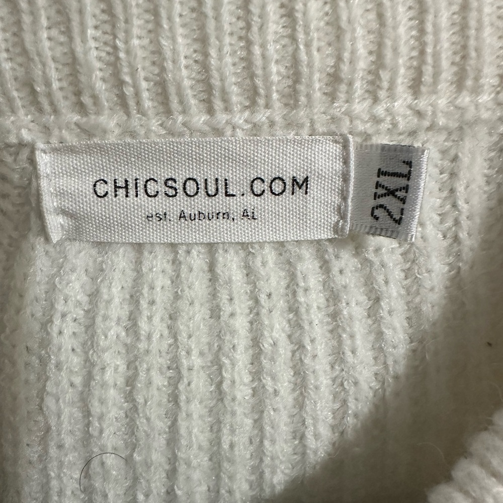 Chic Soul Cream and Black Striped Half-Zip Sweater - Picture 2 of 2